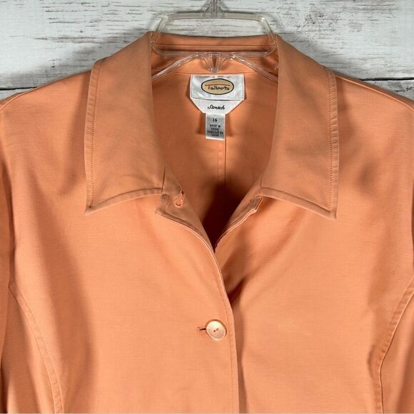 Talbots Twill Cotton Stretch Collared Salmon Unlined Jacket 14 - Picture 5 of 9
